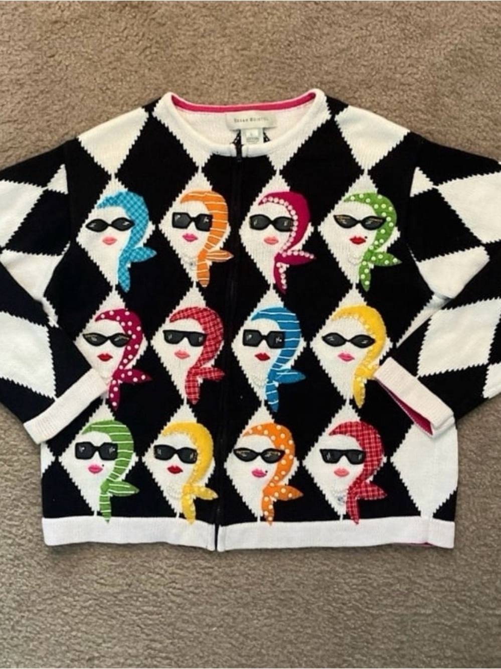 Susan Bristol Harlequin Vogue Zip-Up Seater